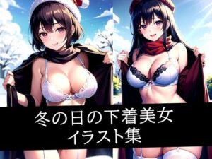 冬の日の下着美女イラスト集