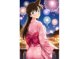 毛〇蘭 浴衣で花火