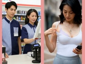 【コンビニの真面目そうなパート熟女、第一話】実は隠れ巨乳のムッツリスケベの貪欲オンナだった