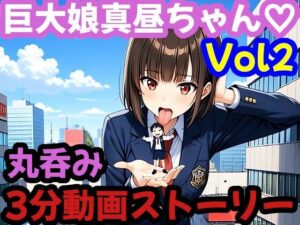 3分ムービー【巨大娘 × 飲み込み】 突然巨大化した真昼ちゃんがねちゃねちゃ口遊びと胃袋ごっくん【Vol.2】